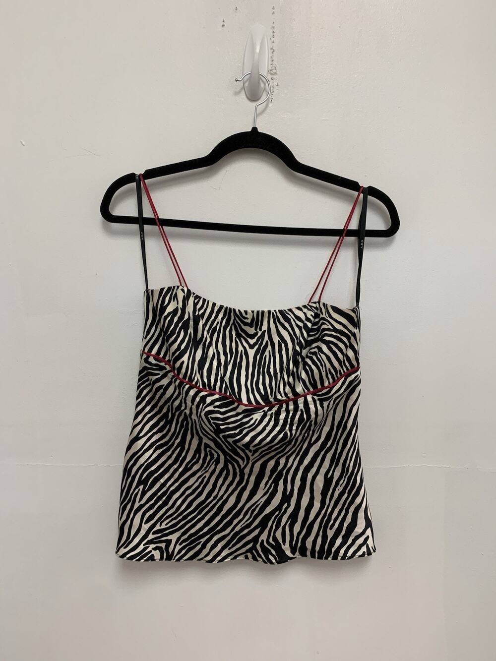 Vintage Y2K ABS Evening Allen Schwartz Zebra Tank Size 10